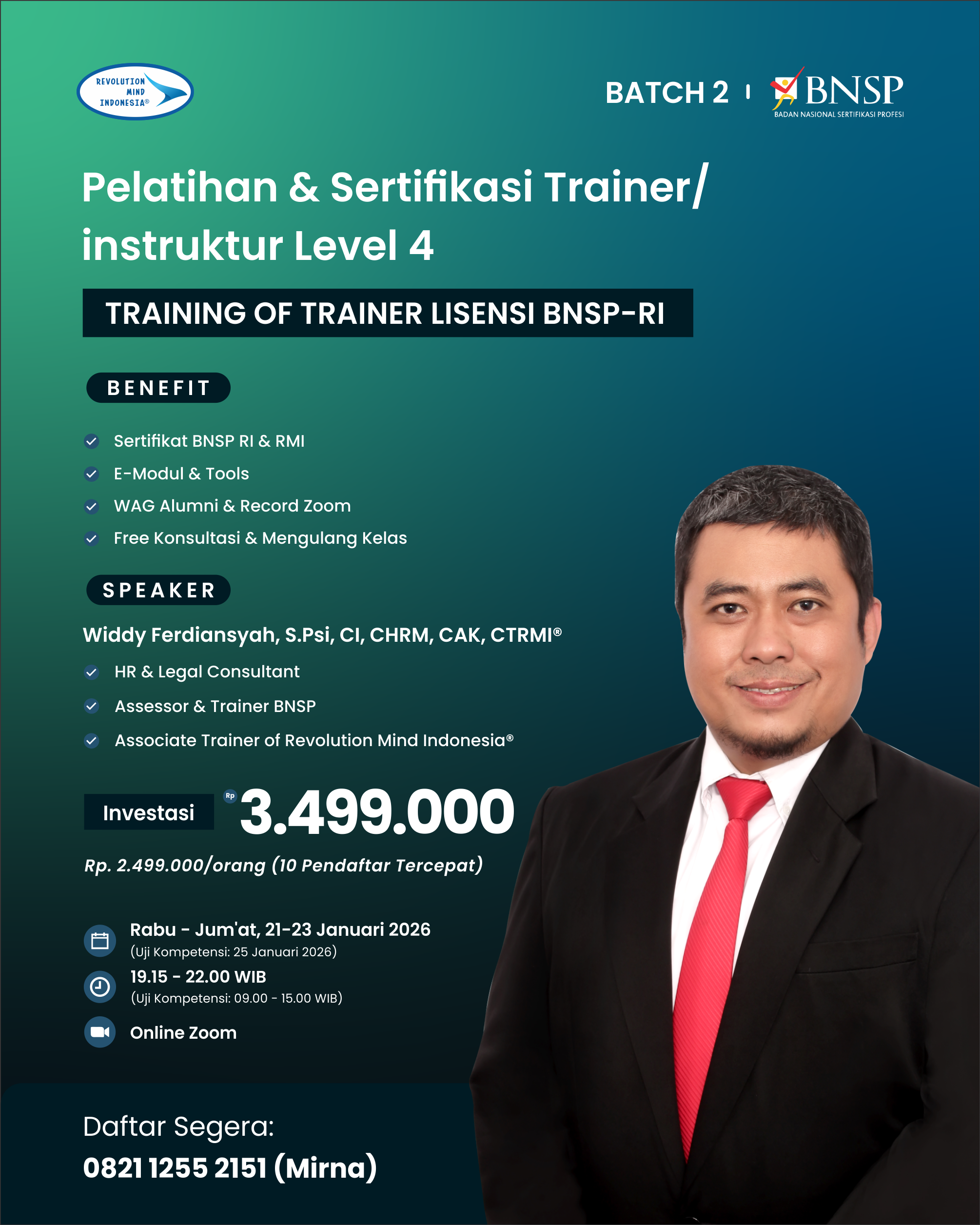 PELATIHAN & SERTIFIKASI TRAINER ATAU INSTRUKTUR LEVEL 4