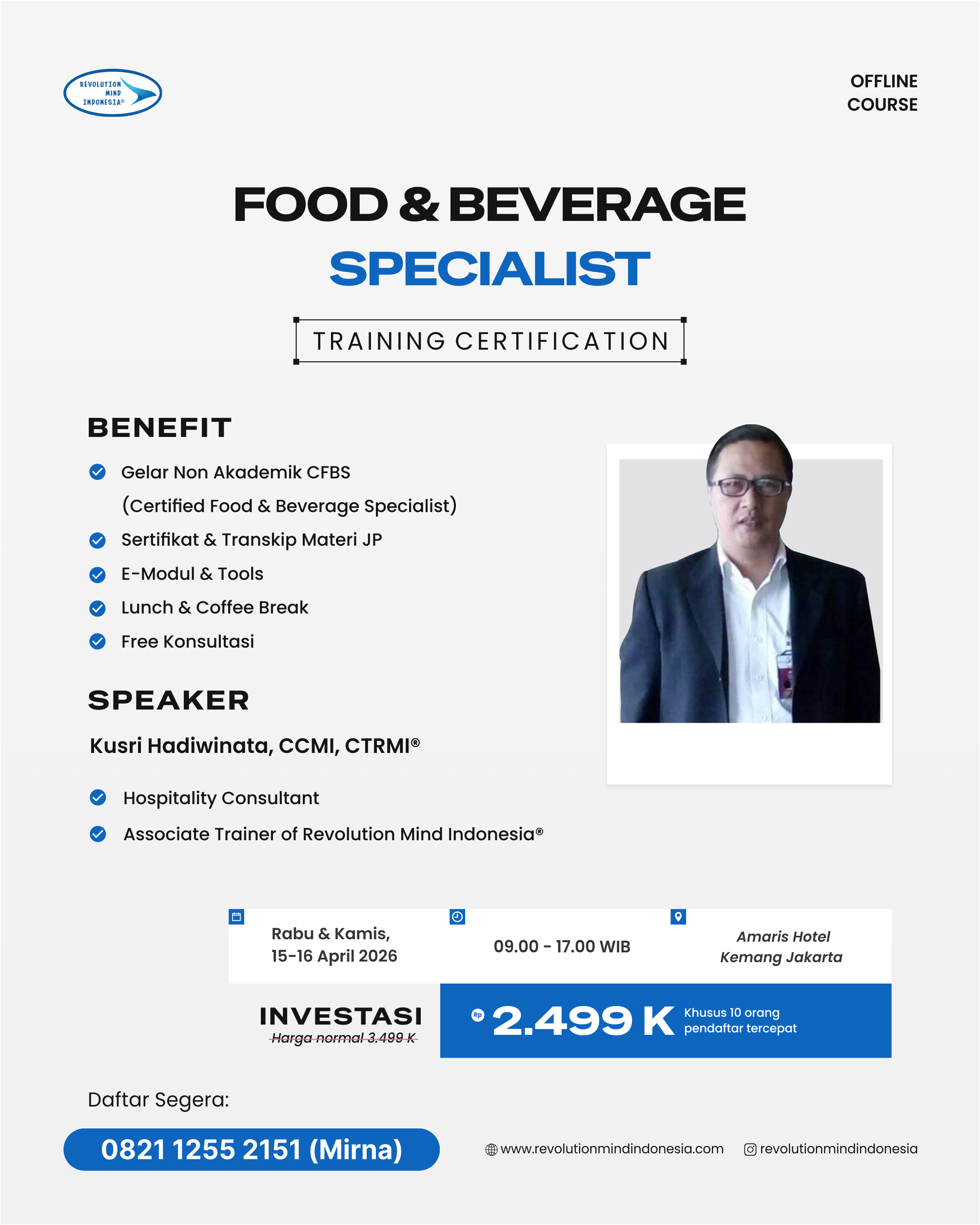 FOOD & BEVERAGE SPECIALIST FOOD & BEVERAGE SPECIALIST