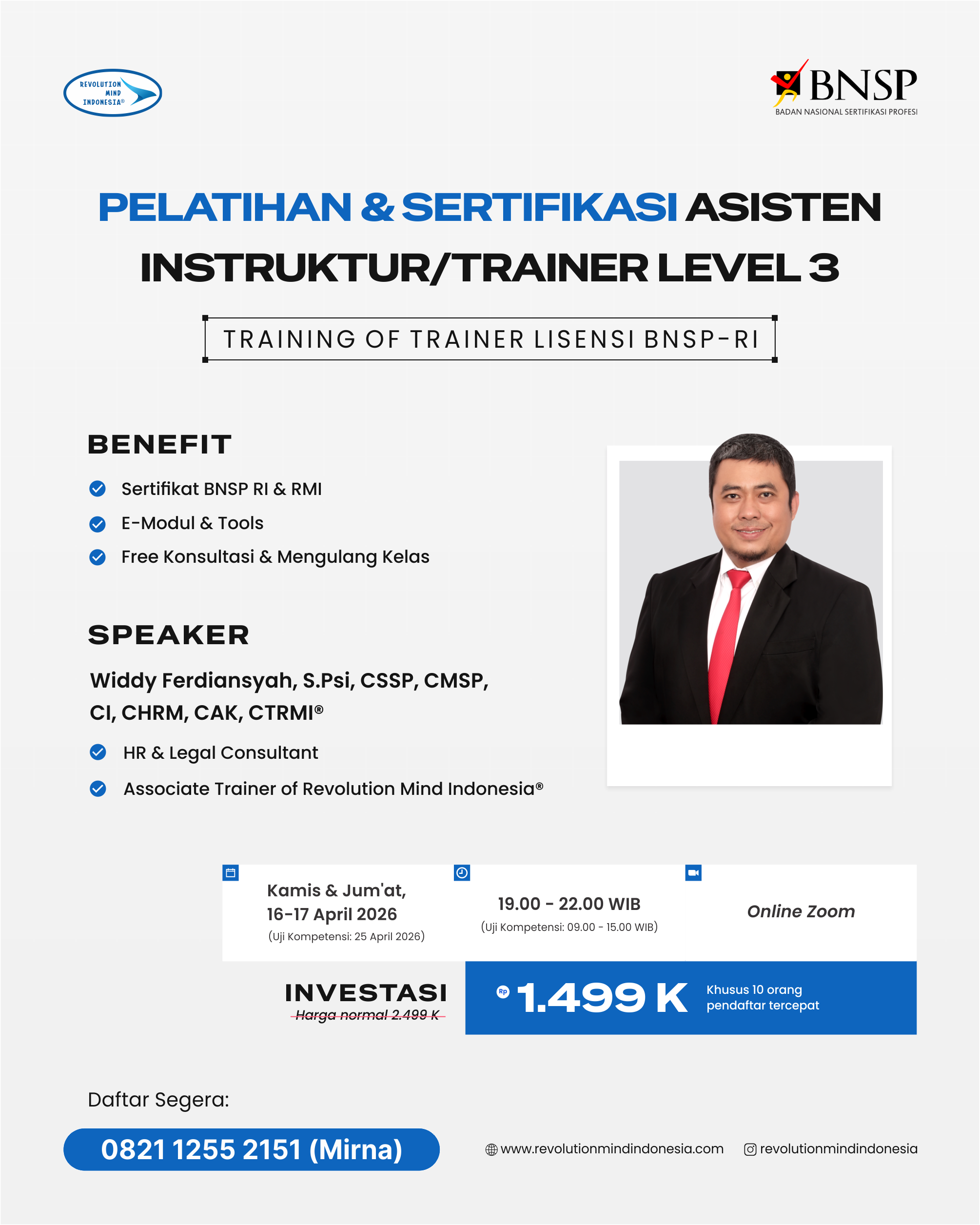PELATIHAN & SERTIFIKASI ASISTEN INSTRUKTUR or TRAINER LEVEL 3 (1) PELATIHAN & SERTIFIKASI ASISTEN INSTRUKTUR or TRAINER LEVEL 3 (1)