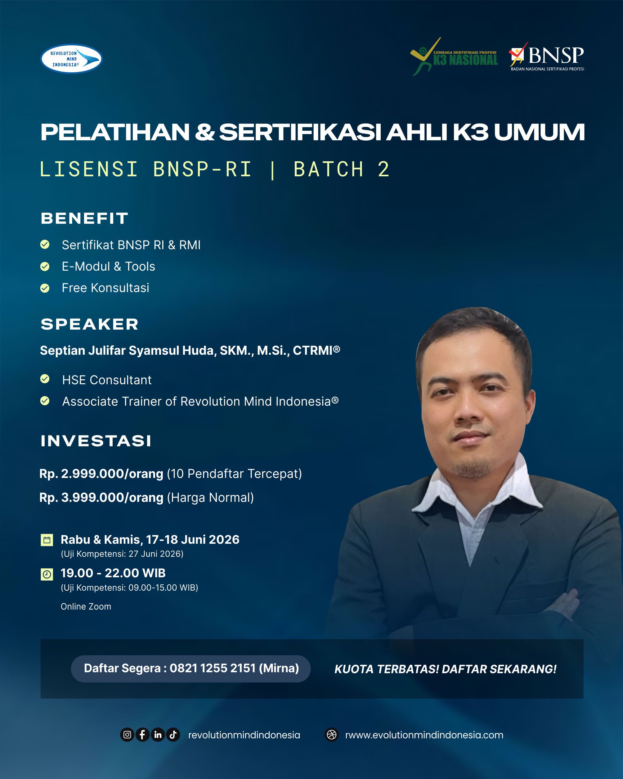 PELATIHAN & SERTIFIKASI AHLI K3 UMUM PELATIHAN & SERTIFIKASI AHLI K3 UMUM