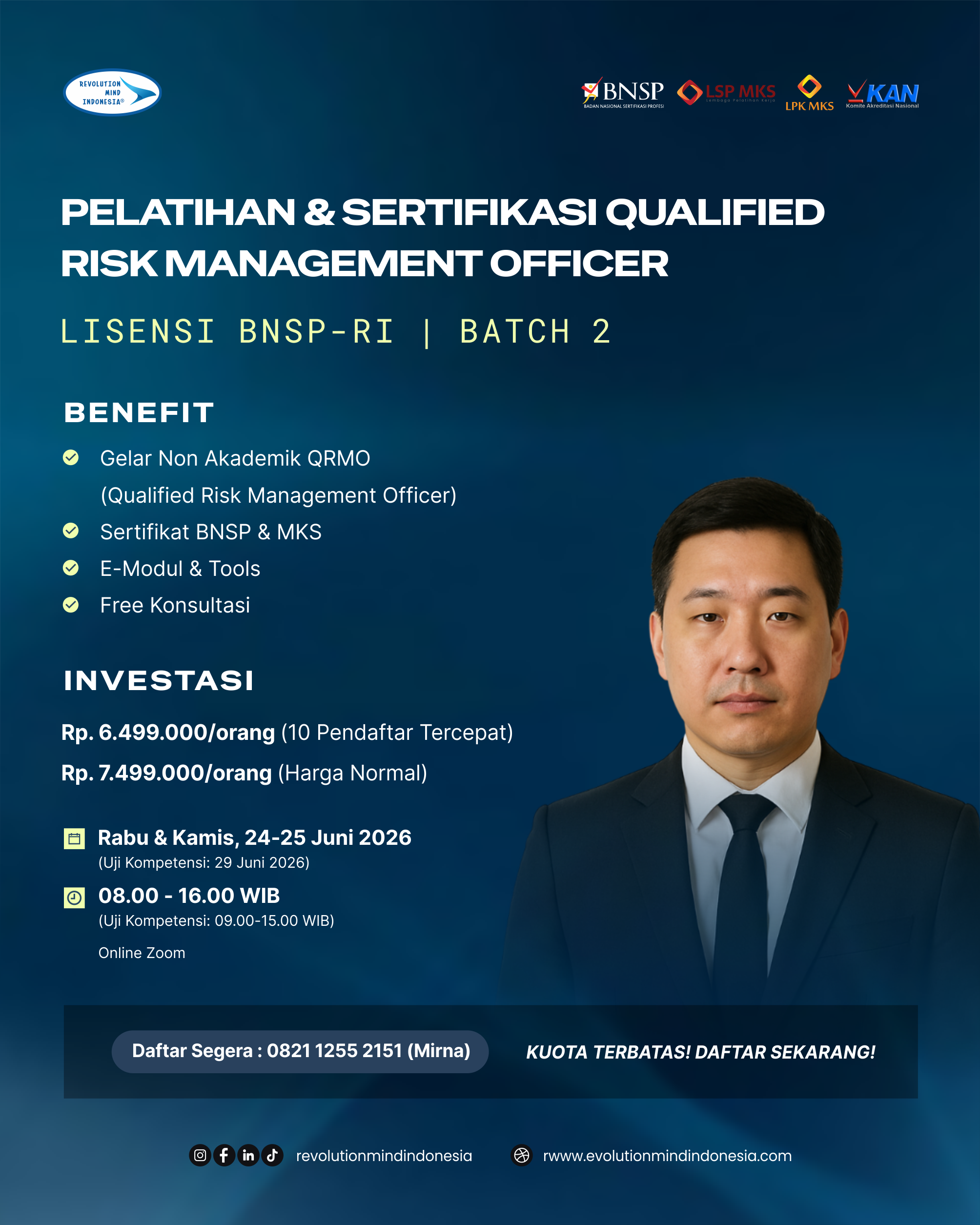 PELATIHAN & SERTIFIKASI QUALIFIED RISK MANAGEMENT OFFICER (2) PELATIHAN & SERTIFIKASI QUALIFIED RISK MANAGEMENT OFFICER (2)