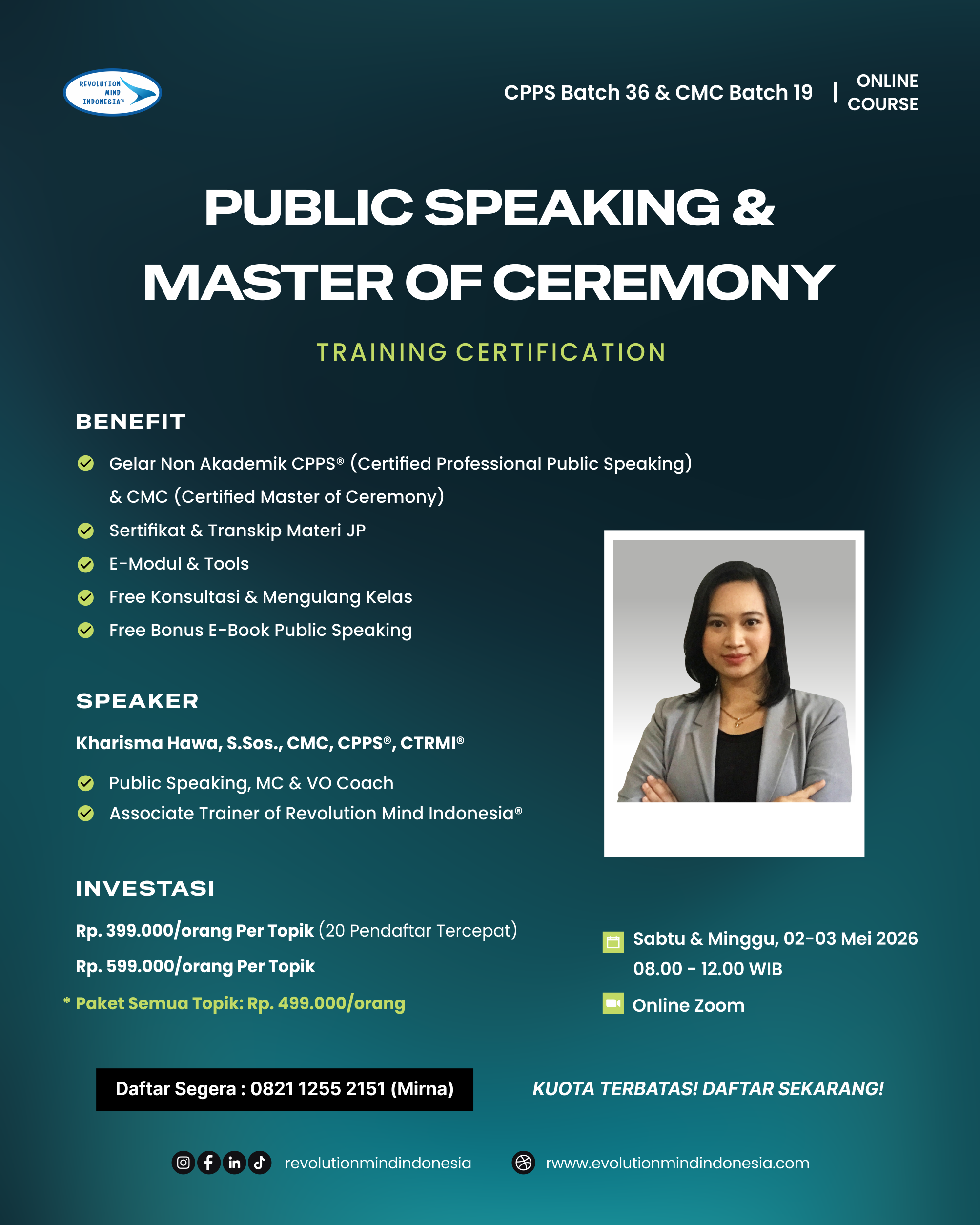 PUBLIC SPEAKING & MASTER OF CEREMONY