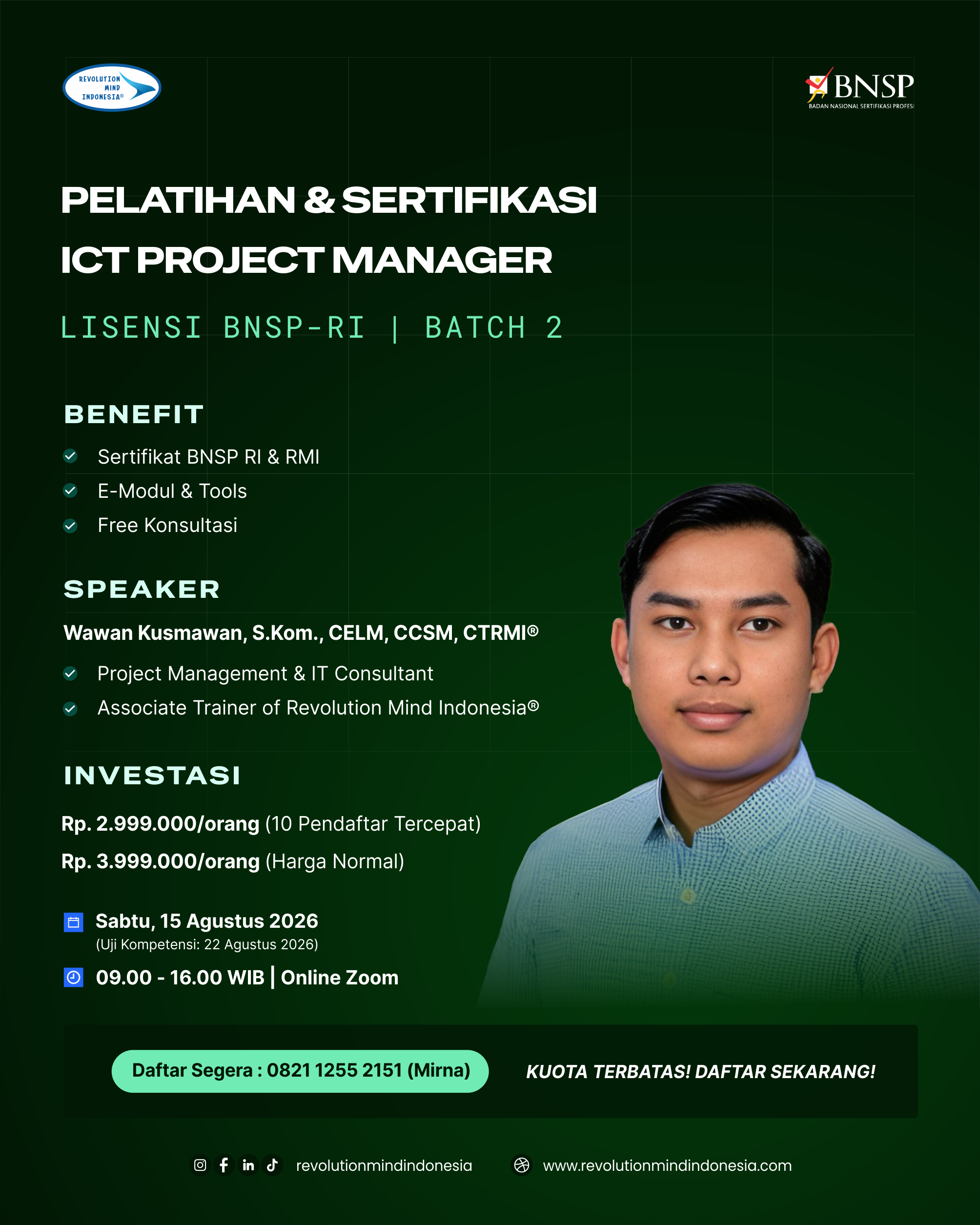 PELATIHAN & SERTIFIKASI ICT PROJECT MANAGER (1) PELATIHAN & SERTIFIKASI ICT PROJECT MANAGER (1)