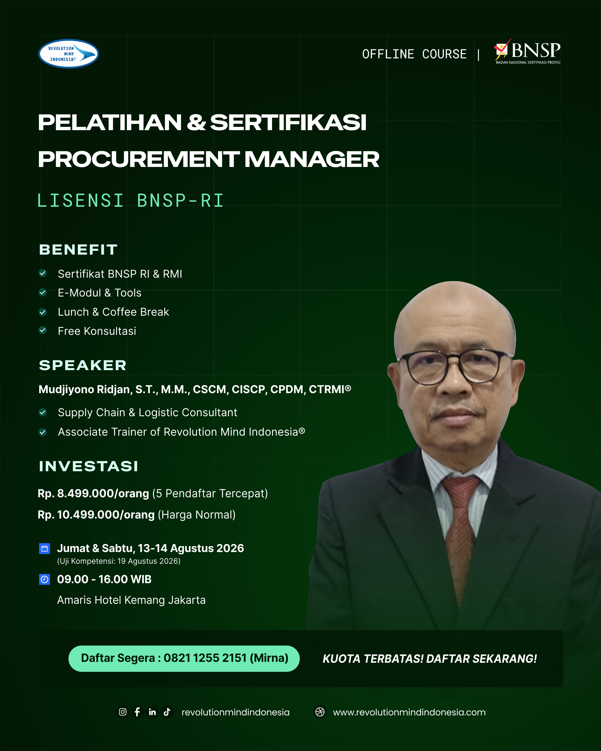 PELATIHAN & SERTIFIKASI PROCUREMENT MANAGER PELATIHAN & SERTIFIKASI PROCUREMENT MANAGER