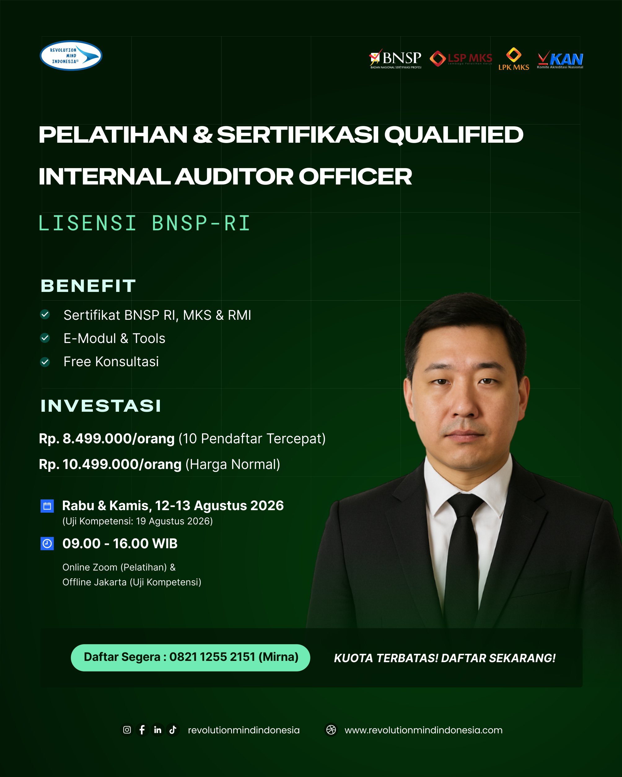 PELATIHAN & SERTIFIKASI QUALIFIED INTERNAL AUDITOR OFFICER PELATIHAN & SERTIFIKASI QUALIFIED INTERNAL AUDITOR OFFICER
