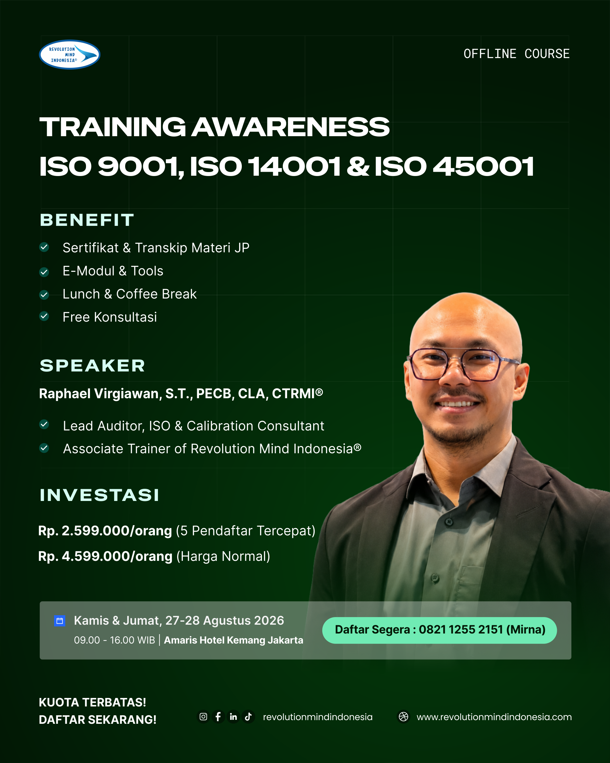 TRAINING AWARENESS ISO 9001, ISO 14001 & ISO 45001 TRAINING AWARENESS ISO 9001, ISO 14001 & ISO 45001