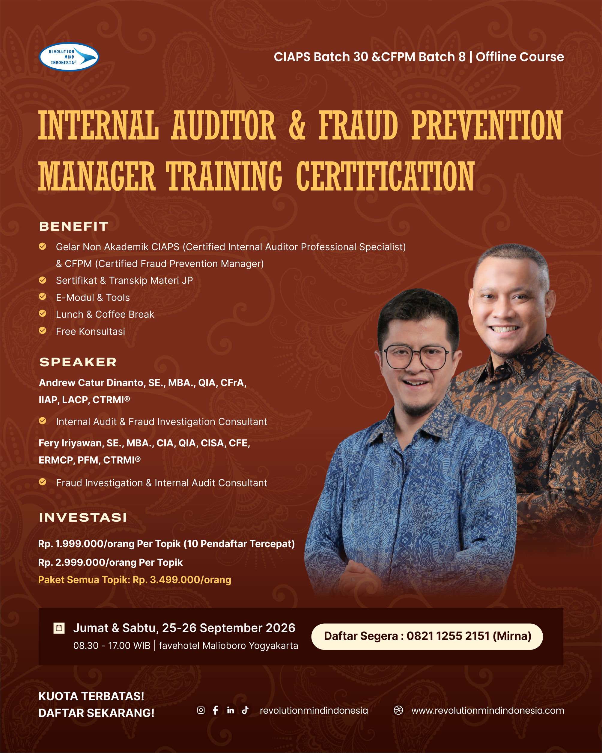 INTERNAL AUDITOR & FRAUD PREVENTION MANAGER OFFLINE