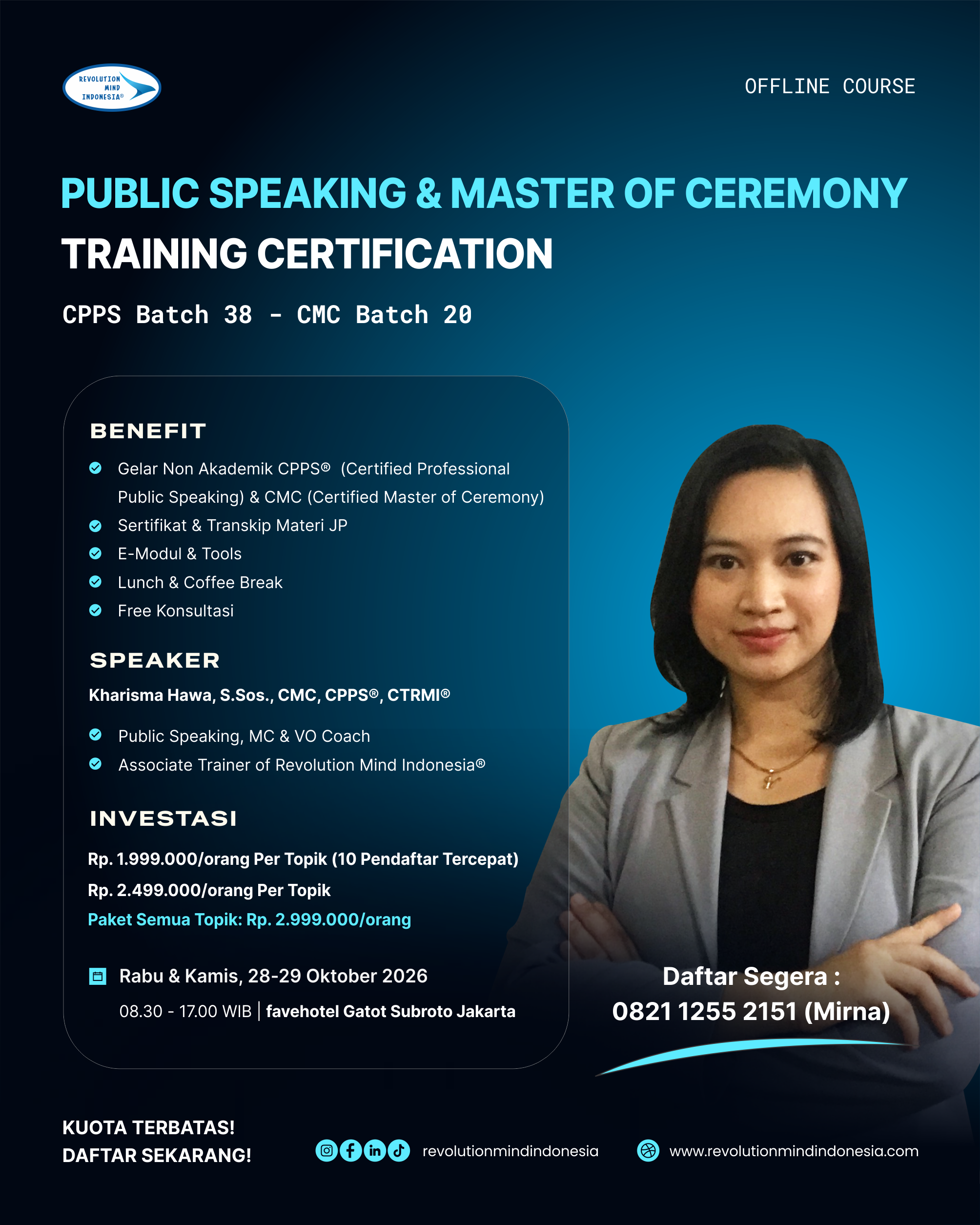 PUBLIC SPEAKING & MASTER OF CEREMONY OFFLINE