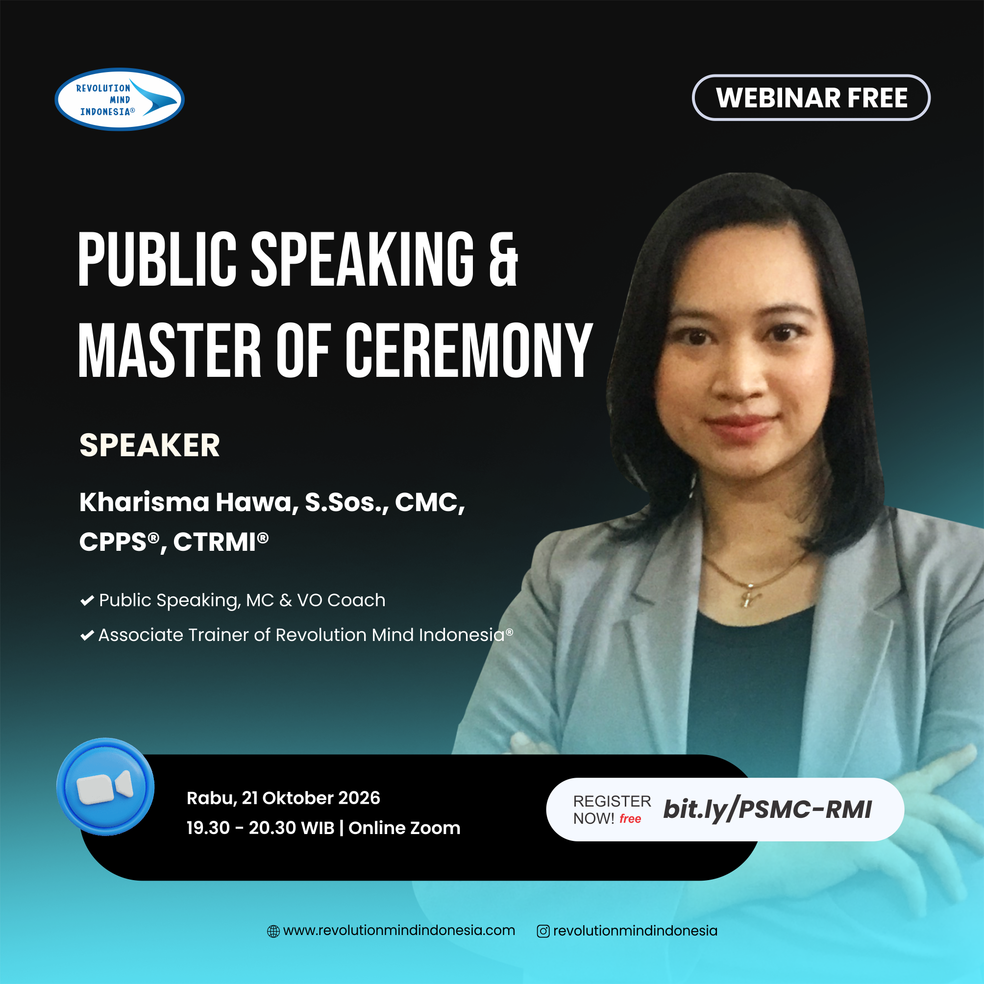 WEBINAR PUBLIC SPEAKING & MASTER OF CEREMONY